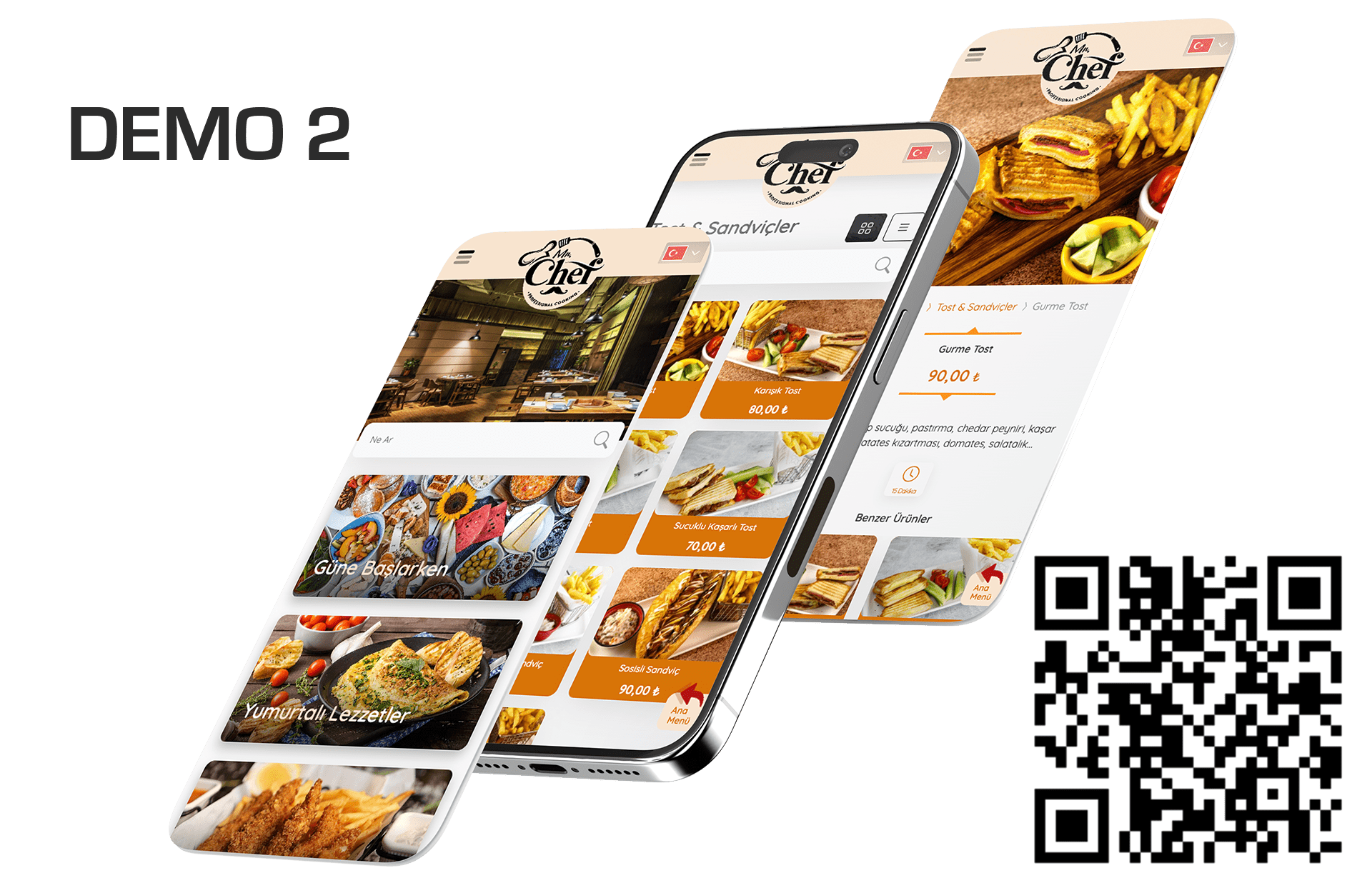 QR Menü Demo 2 - Modern kafe tasarımı örneği