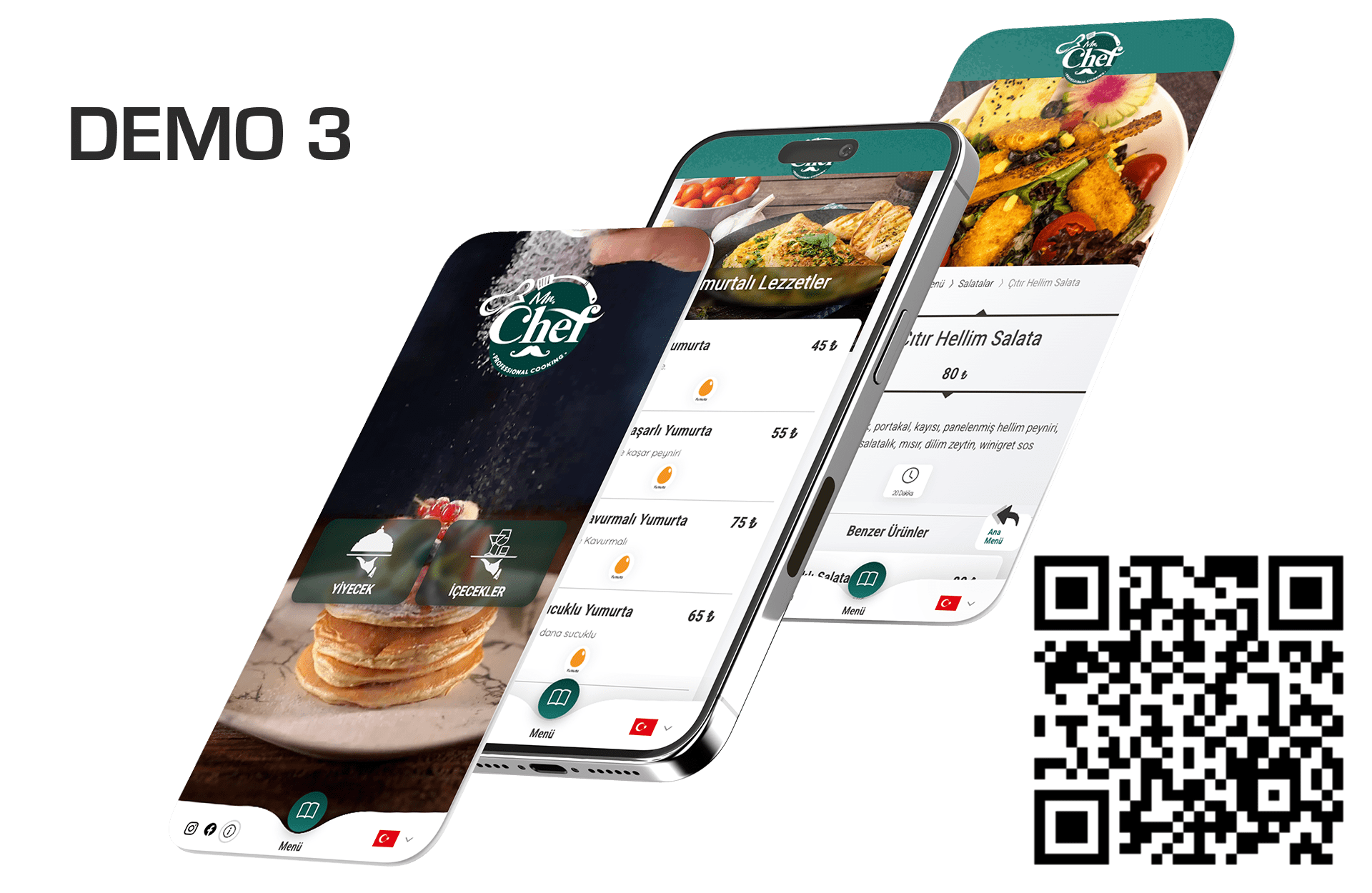 QR Menü Demo 3 - Premium restoran tasarımı örneği